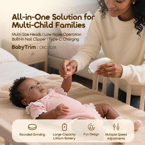 BabyTrim Multi-Size Heads Electric Nail Trimmer