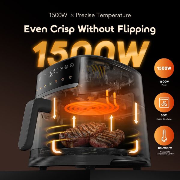 NutriFry S1 Ultra 1500W 6L App Control Full Touchscreen Air fryer