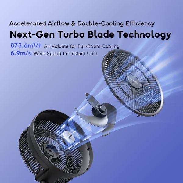 Power Turbo 4000mAh Portable Folding Fan