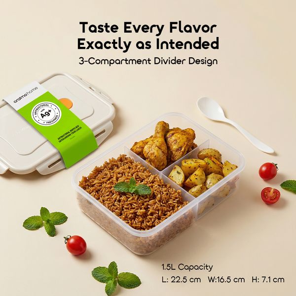 DailyBento Antibacterial 3-Compartment Bento Box