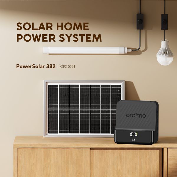 PowerSolar 382 10-Year Lifespan 22.5W Charging Solar Home Power System