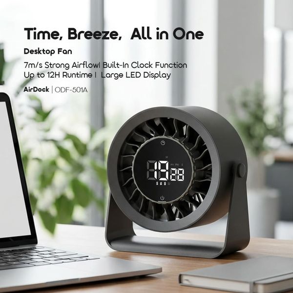 AirDock Strong Airflow Portable Desktop Fan