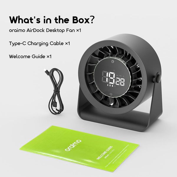 AirDock Strong Airflow Portable Desktop Fan
