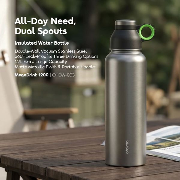 MegaDrink 1200 Leakproof Portable 1.2L Insulated Water Bottle
