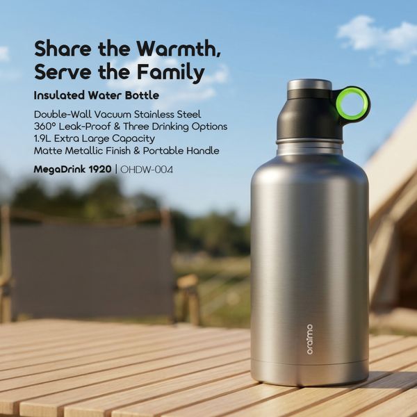 MegaDrink 1920 Leakproof Generous 1.9L Insulated Water Bottle