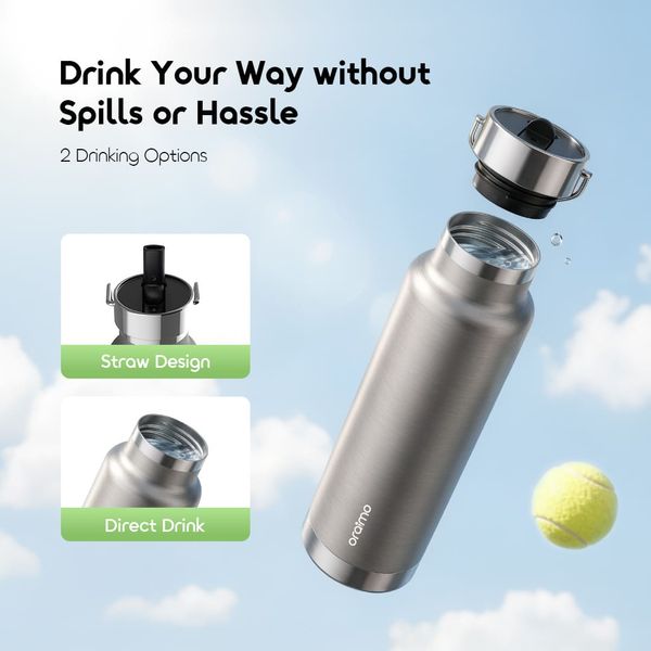 DualHandy 740 Leakproof Portable 740ml Insulated Water Bottle