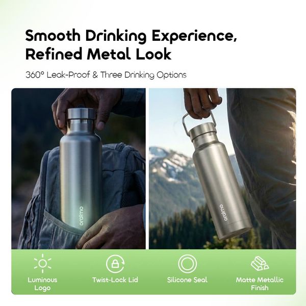 DualHandy 740 Leakproof Portable 740ml Insulated Water Bottle