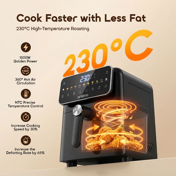 NutriFry S1 6L 1500W 230°C High-Temp Air Fryer