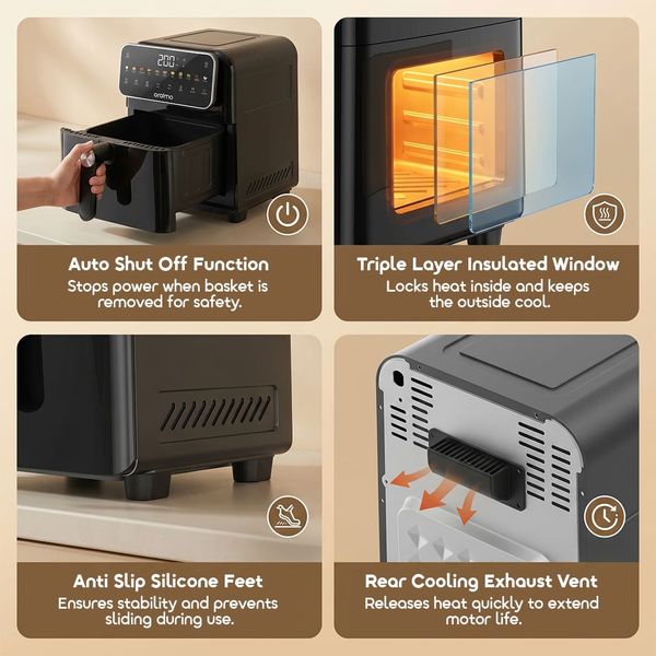NutriFry S1 6L 1500W 230°C High-Temp Air Fryer