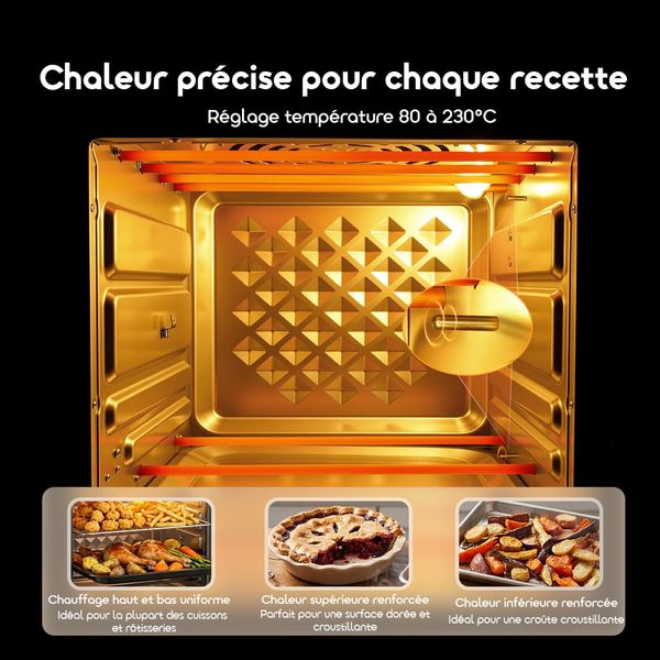 BakeAir Pro Four à air grande capacité 8-en-1 20L jusqu'à 230°C