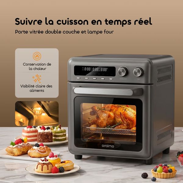 BakeAir Pro Four à air grande capacité 8-en-1 20L jusqu'à 230°C