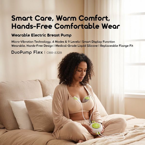DuoPump Flex Smart Wearable Electric Breast Pump with Micro-Vibration Technology