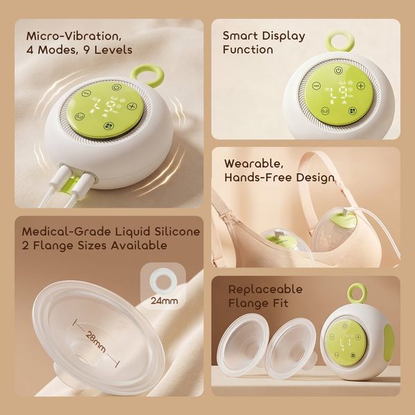 DuoPump Flex Smart Wearable Electric Breast Pump with Micro-Vibration Technology