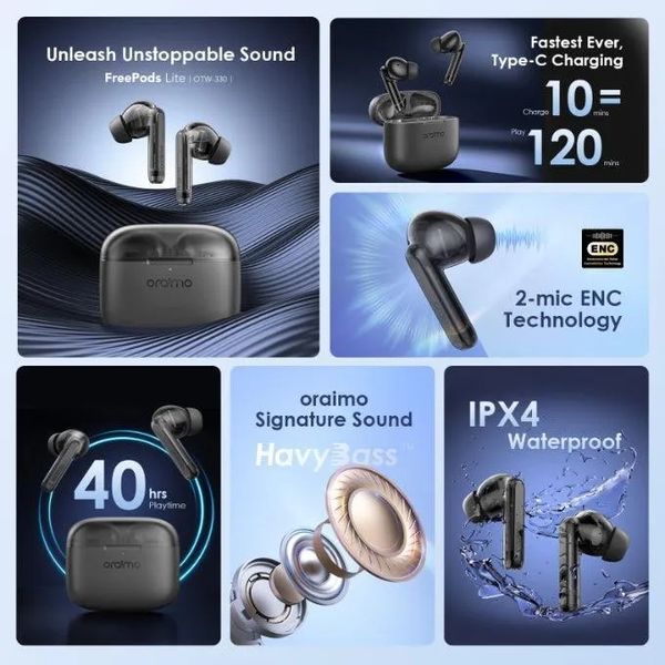 FreePods Lite ENC True Wireless Earbuds