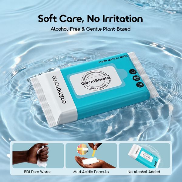 GermShield Lingettes stérilisantes végétales sans alcool