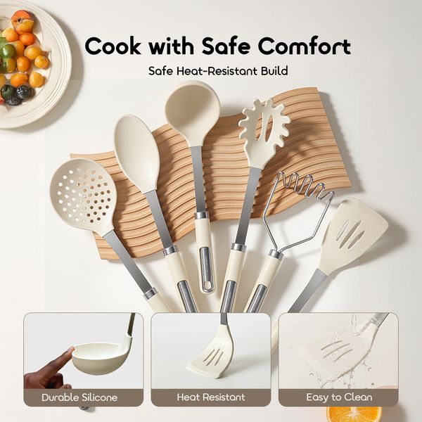 CookSet FDA-Certified Food-Grade Silicone Utensil Sets