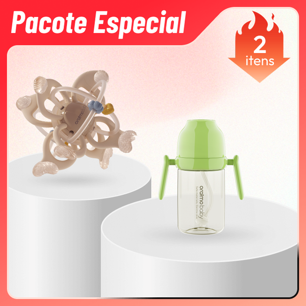 PureDrink 240 & TinyChew 240ml PPSU Baby Bottle & Baby Teething Manhattan Ball Toy