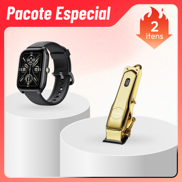 Watch 5 Lite & Smart Clipper 2 Gold 2.01" HD IP68 Smart Watch & Professional Hair Clipper