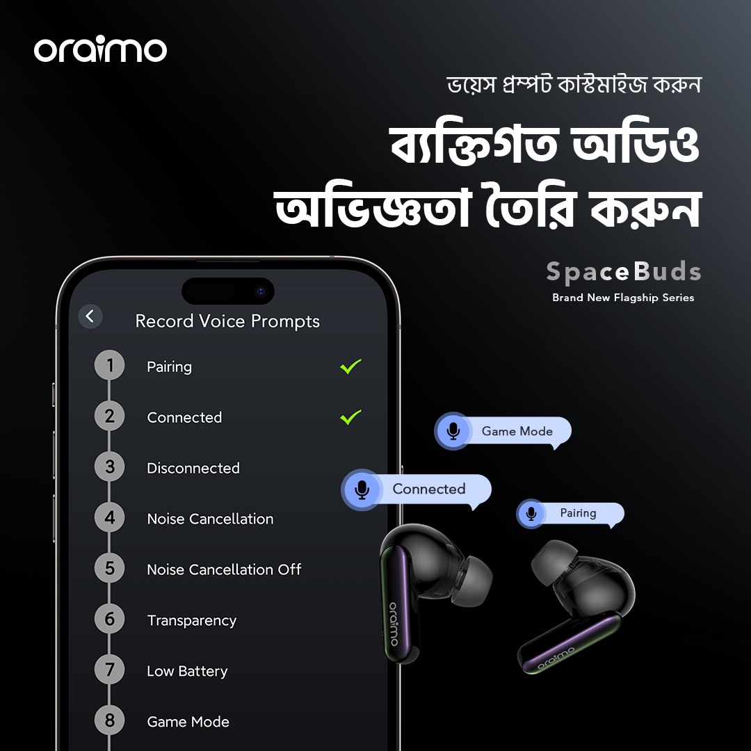 OTW-630 SpaceBuds customize your voice prompt