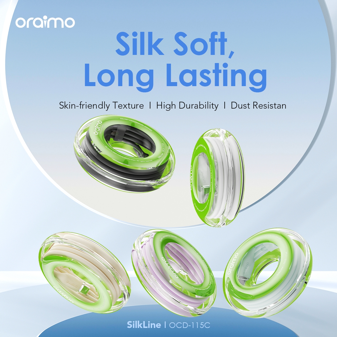 Oraimo Type-C Data Cable, SilkLine, Improved Durability, Bend Resistant, Skin Friendly Texture, Long Lasting OCD-115C