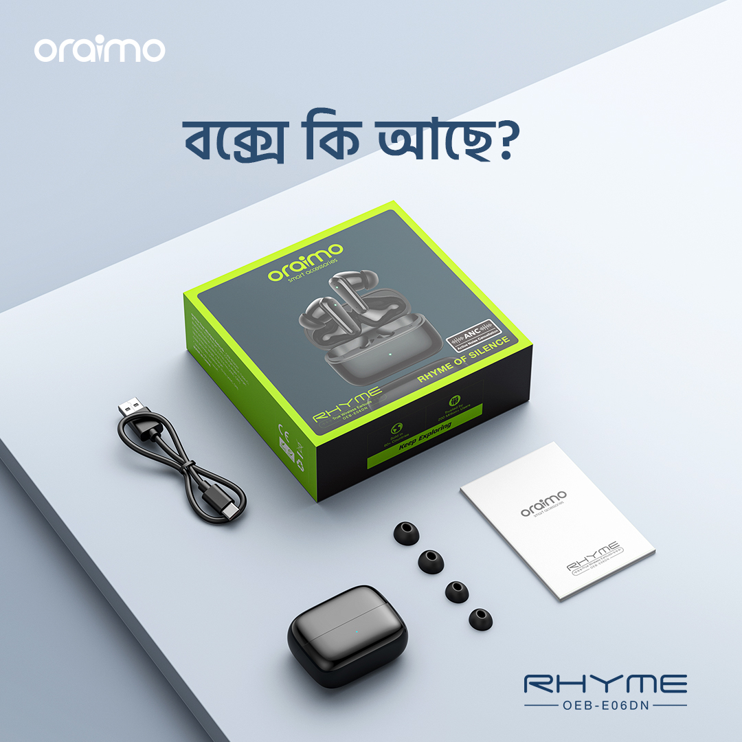 oraimo Rhyme ANC Active Noise Cancellation ENC Environmental Noise ...