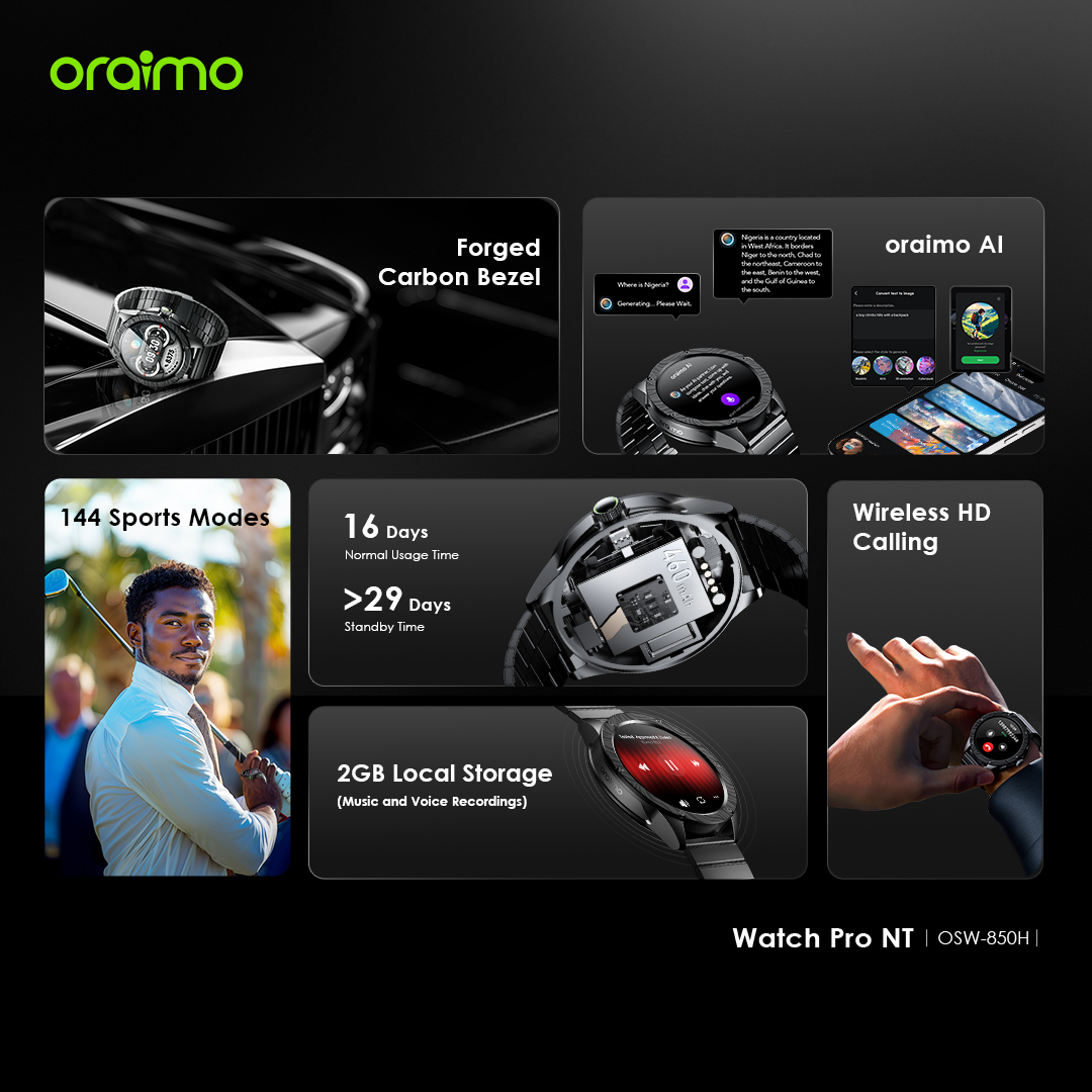 oraimo Watch Pro NT 1.43" AMOLED AI Powered Smart Watch