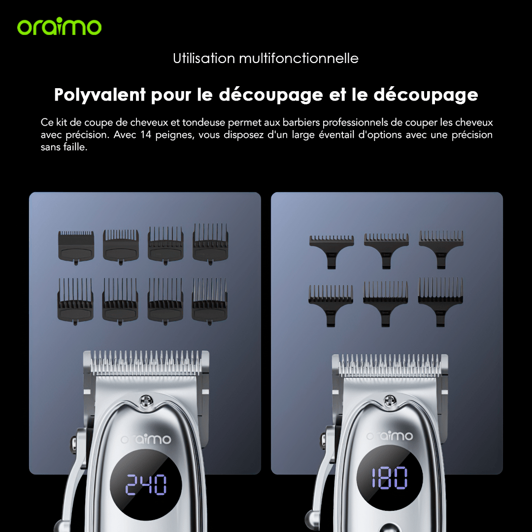 oraimo Smart Barberkit Kit de barbier à moteur super puissant OCS-550