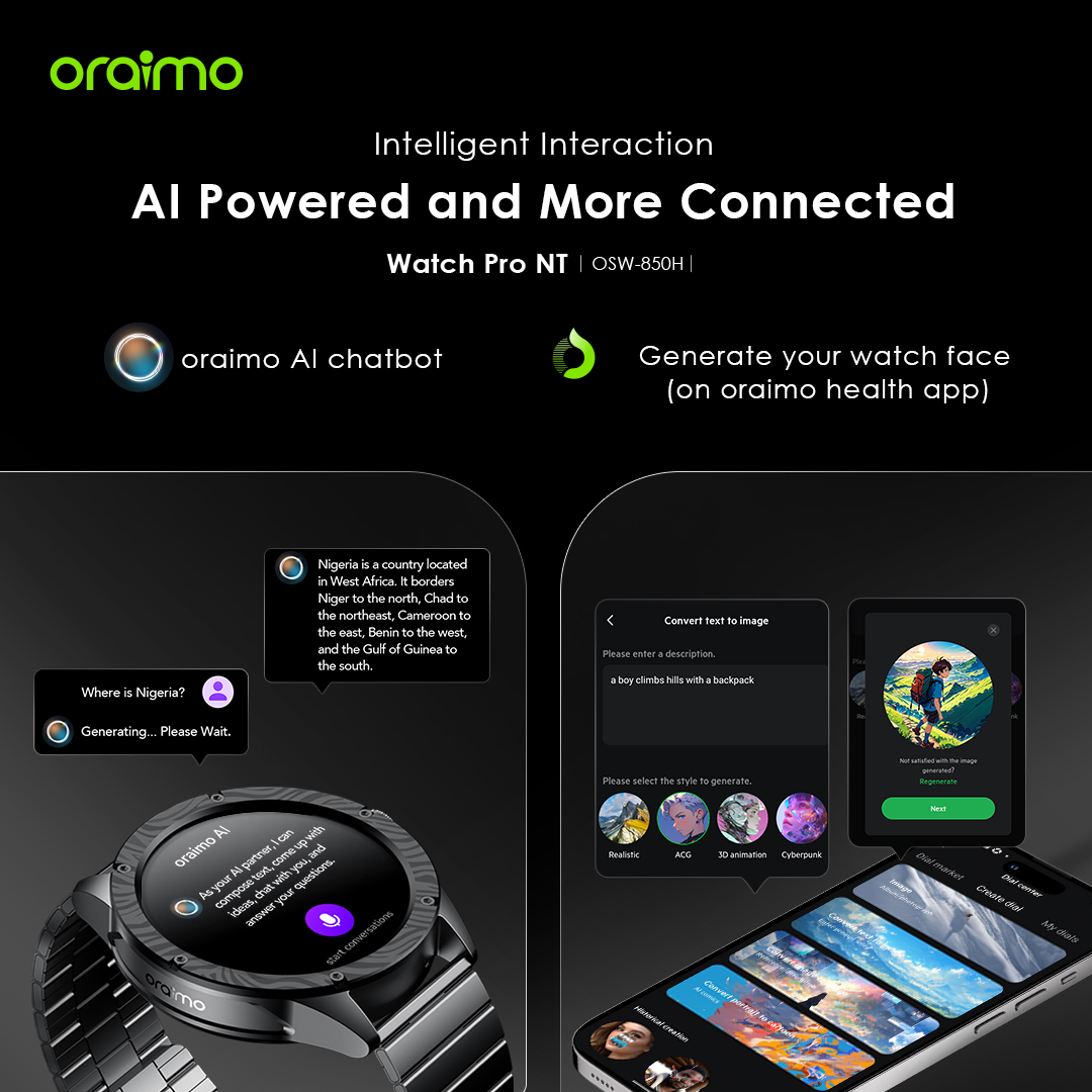 oraimo Watch Pro NT 1.43" AMOLED AI Powered Smart Watch