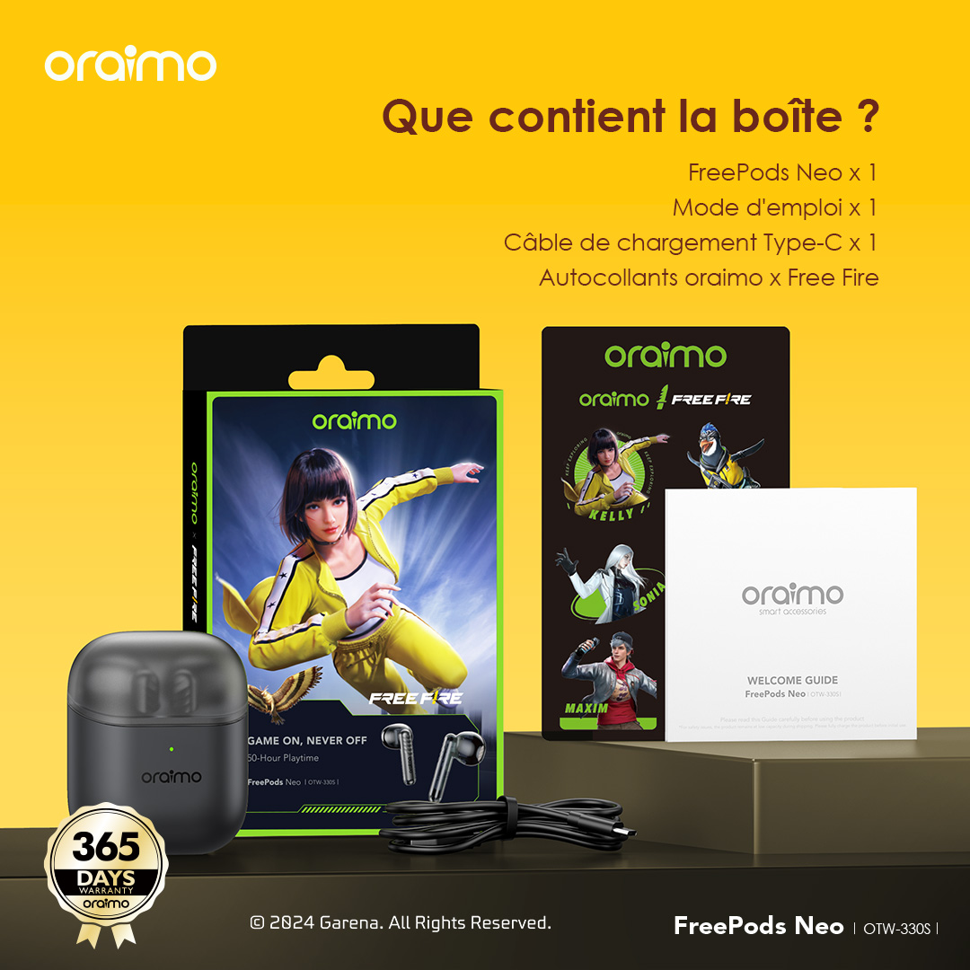 oraimo FreePods Neo Écouteurs intra-auriculaires sans fil - Edition spéciale