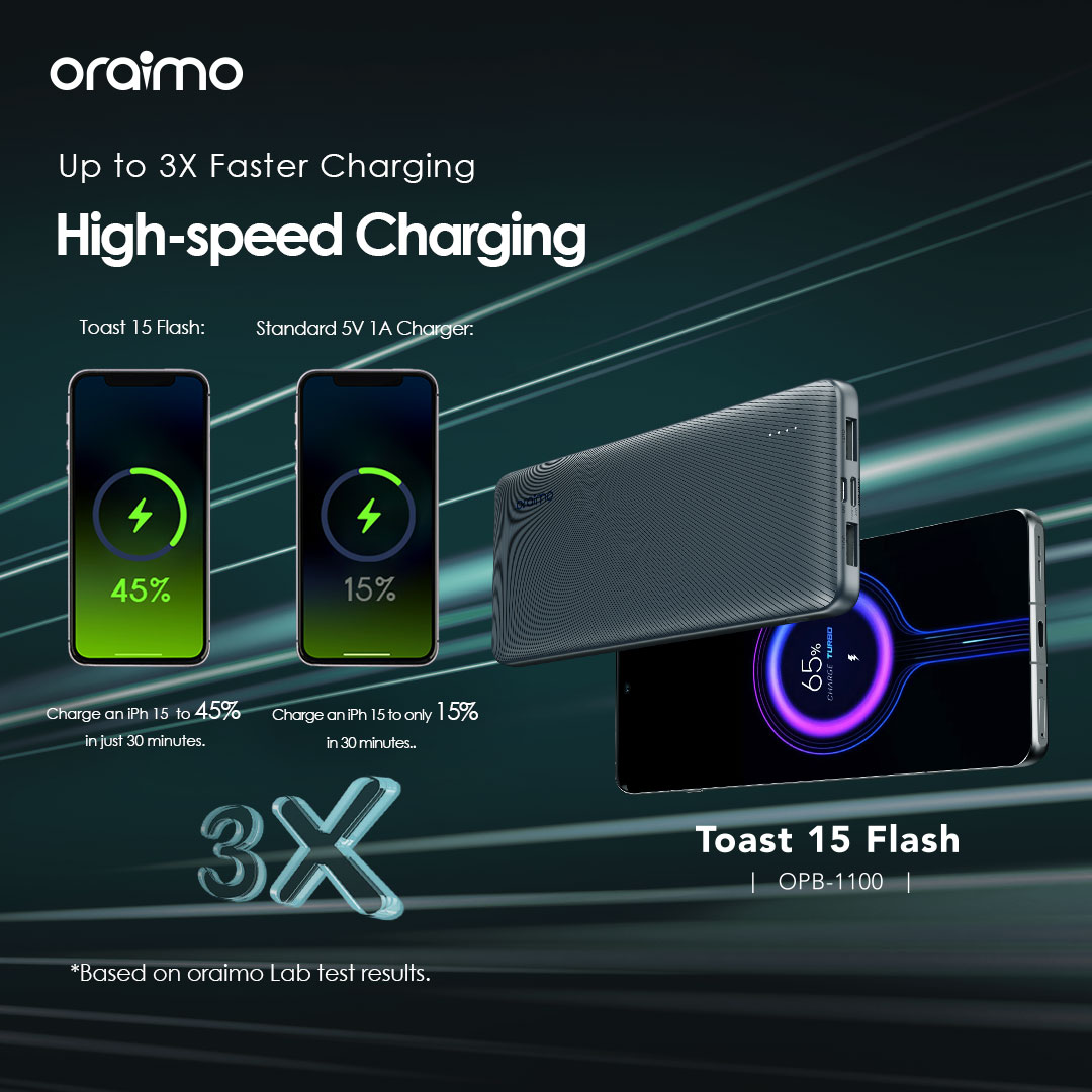 Toast 15 Flash OPB-1100 fast charging