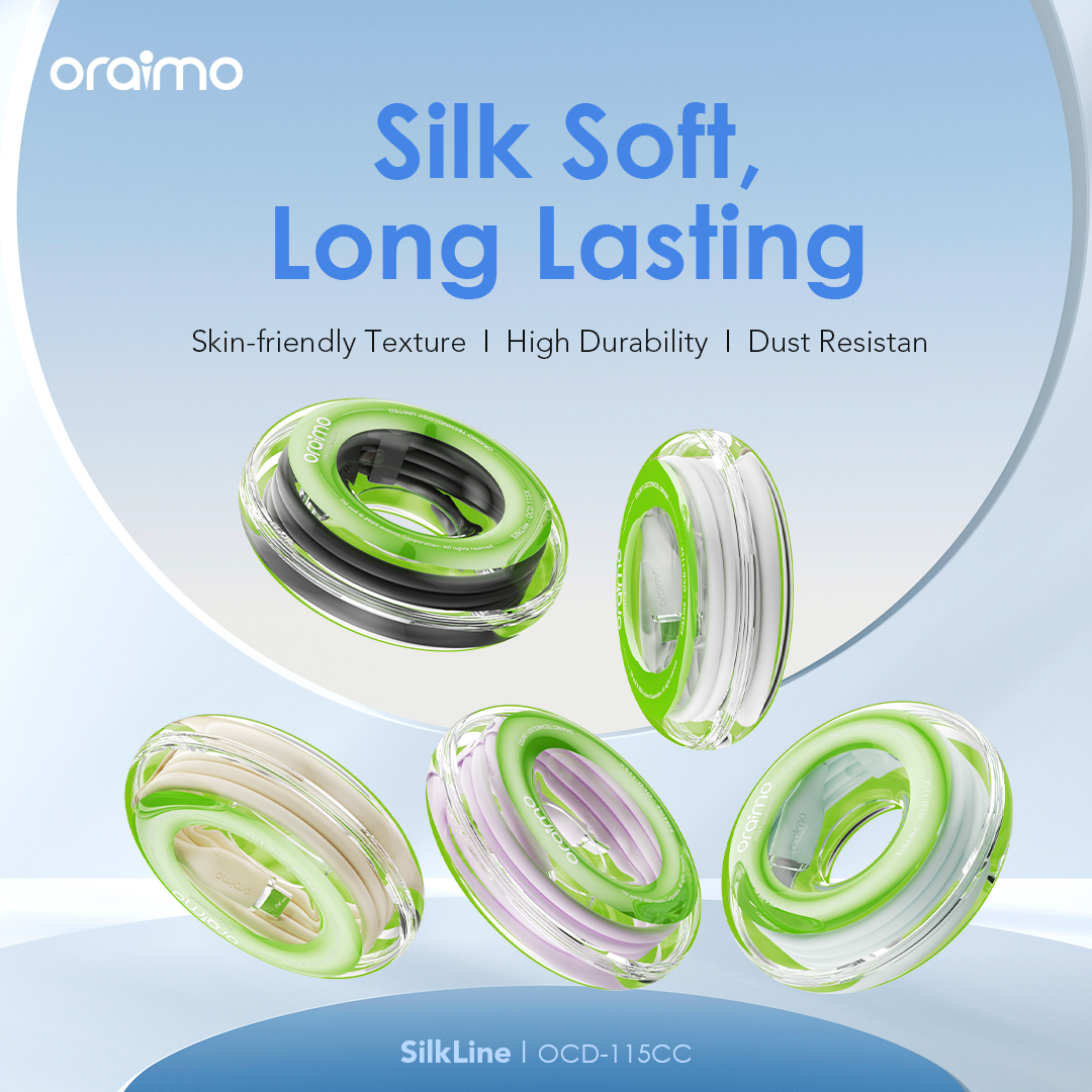 Oraimo Type-C to Type-C Data Cable, SilkLine, Improved Durability, Bend Resistant, Skin Friendly Texture, Long Lasting OCD-115CC