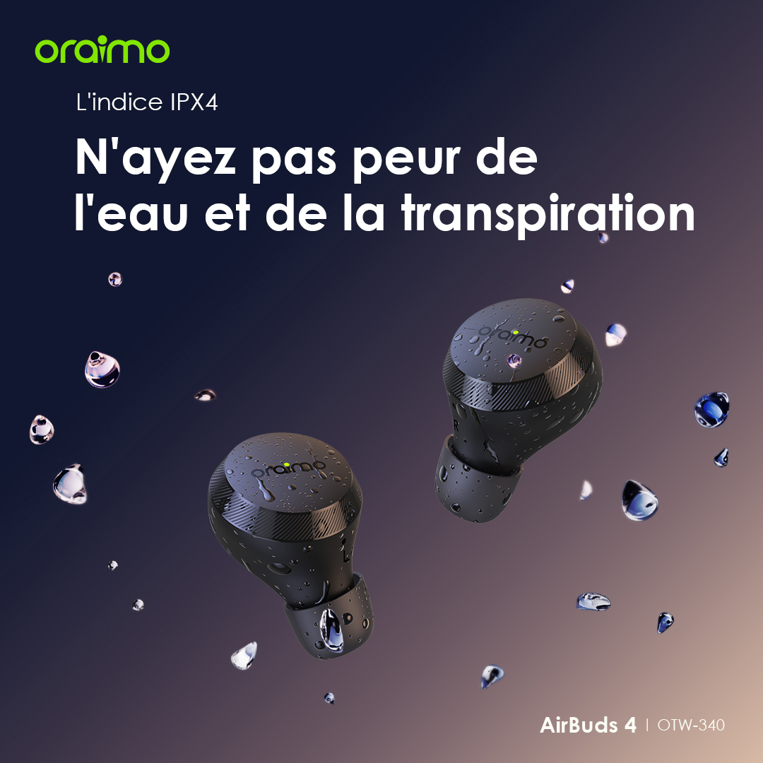Oraimo AirBuds 4 Écouteurs sans fil véritables ENC 33 d0756099e961d50cd1c2db8c78f0a78d65df02472fd6b