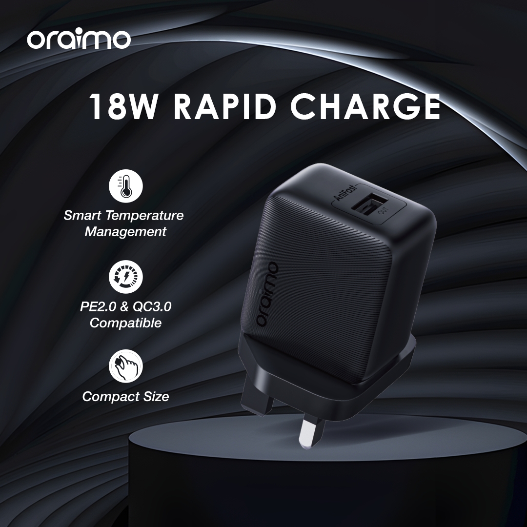 Oraimo Cannon S W Fast Charge Smart Temperature Management Wall Charger Kit